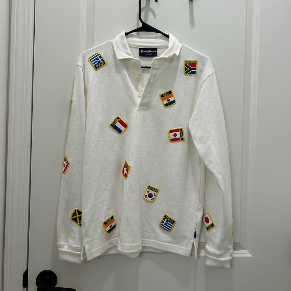 Rowing Blazers flag patch rugby shirt